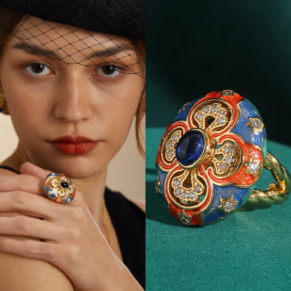 Anel Floral Gemstone Khosh Brands
