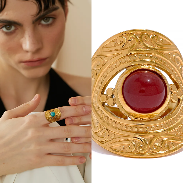 Anel Red Blue Natural Khosh Brands