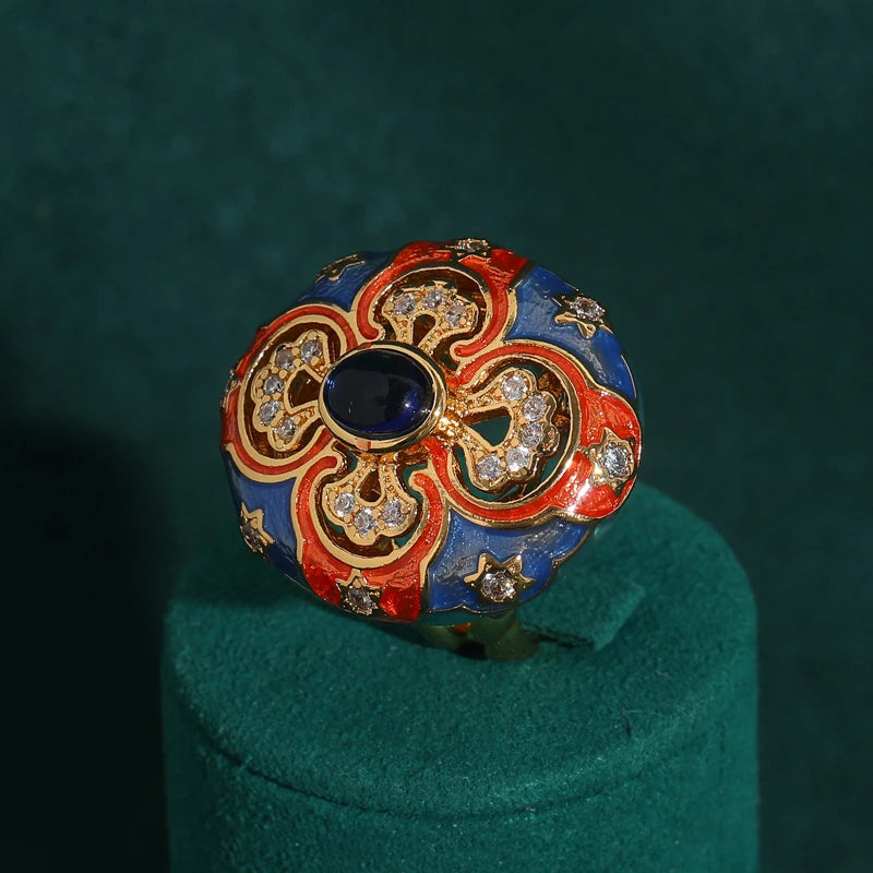 Anel Floral Gemstone Khosh Brands