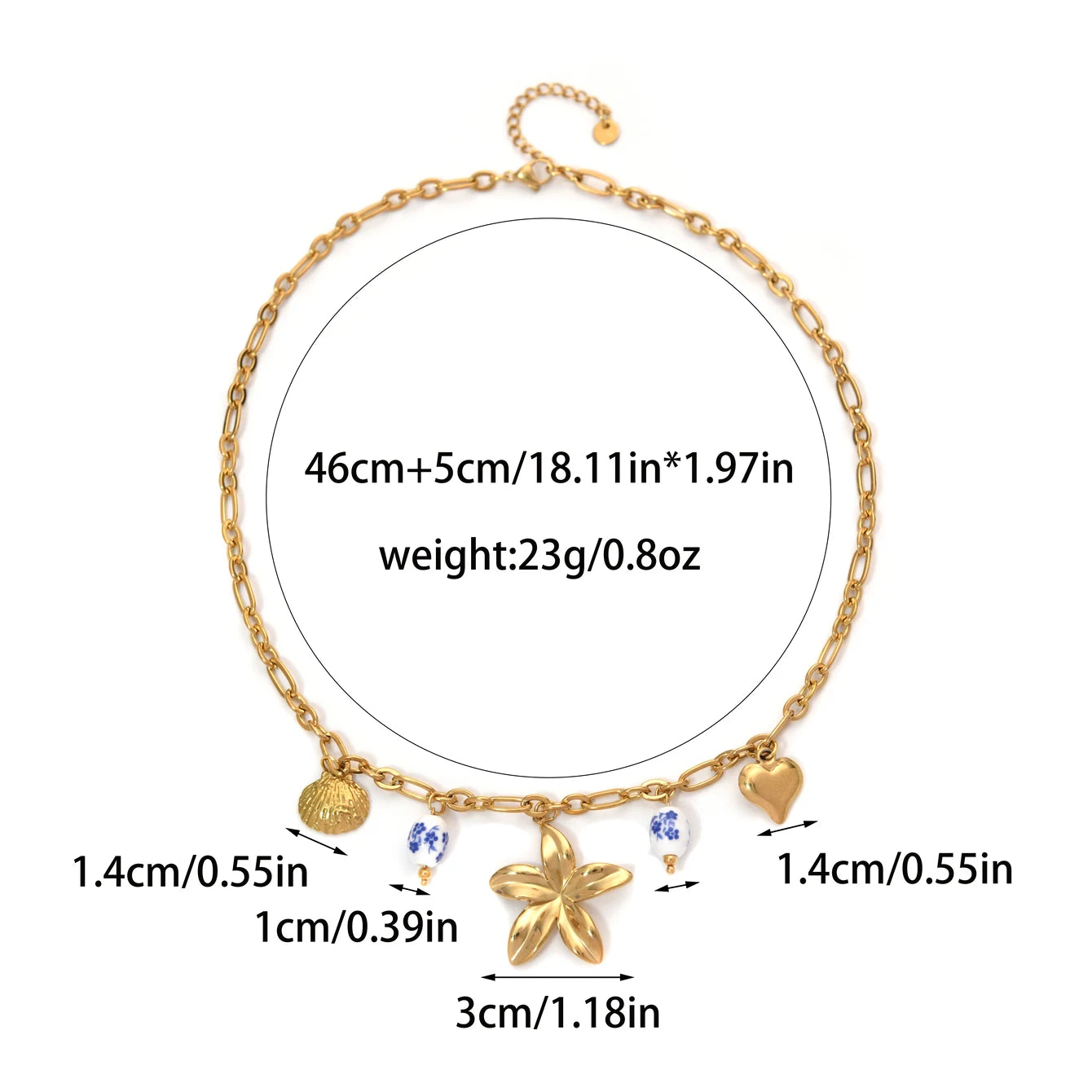 Colar Porcelain Flores Khosh Brands