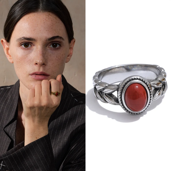 Anel Retro Red Natural Khosh Brands