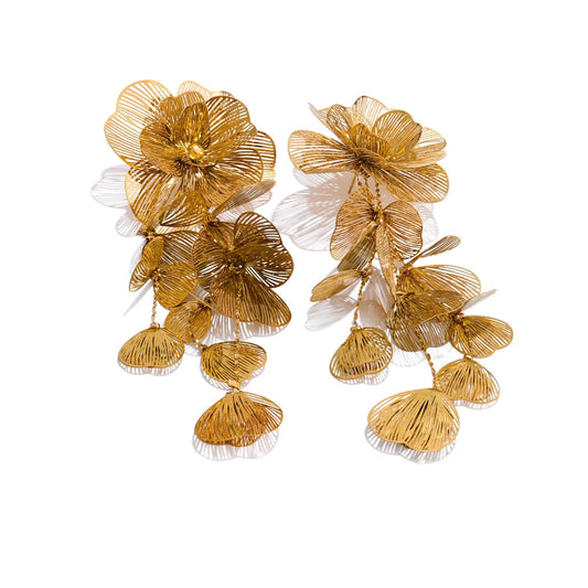 Brincos Flor Borla com Design Exuberante