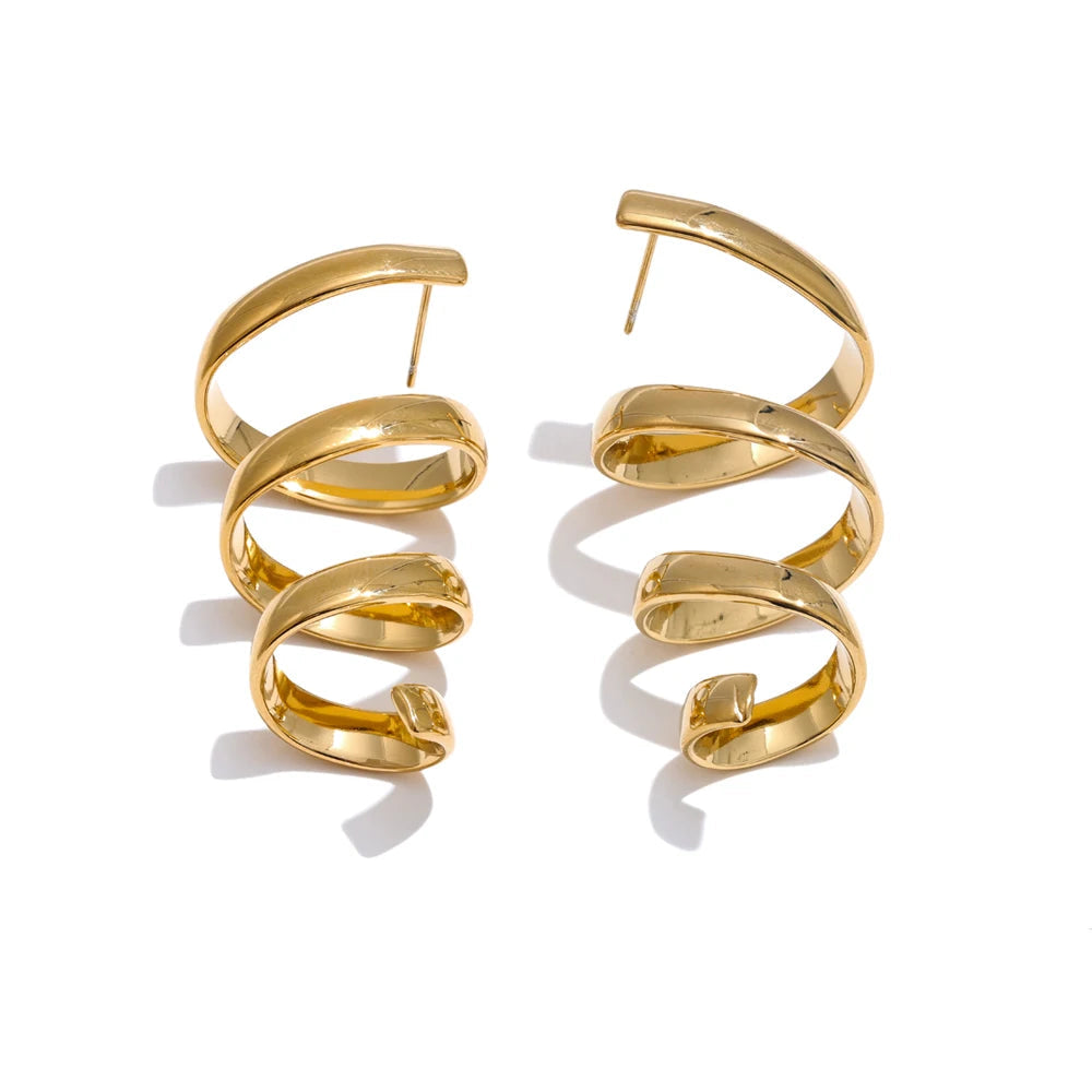 Brincos Geométricos Espiral Khosh Brands