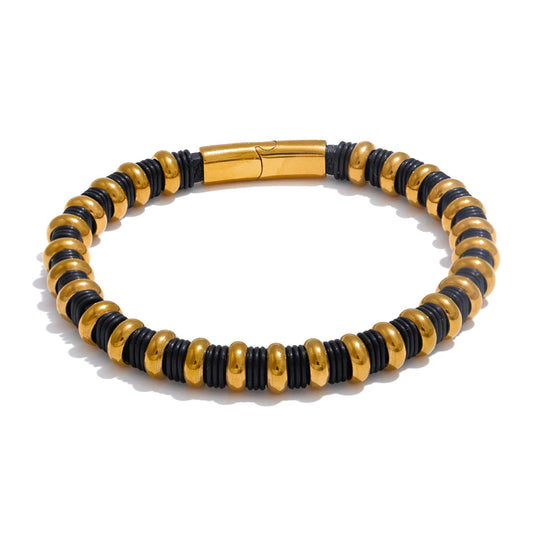 Pulseira Couro e Aço Inoxidável Khosh Brands