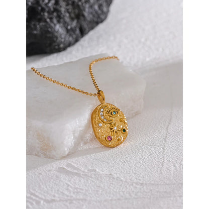 Colar Moon Star Eye Oval Khosh Brands