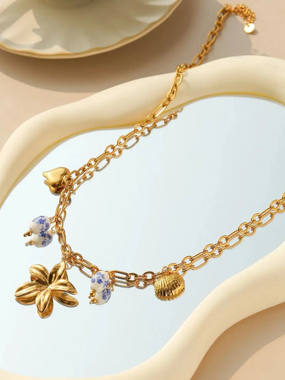 Colar Porcelain Flores Khosh Brands