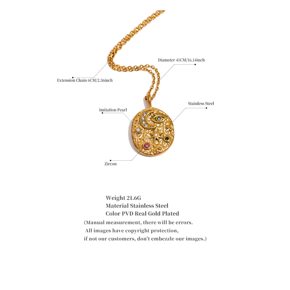 Colar Moon Star Eye Oval Khosh Brands